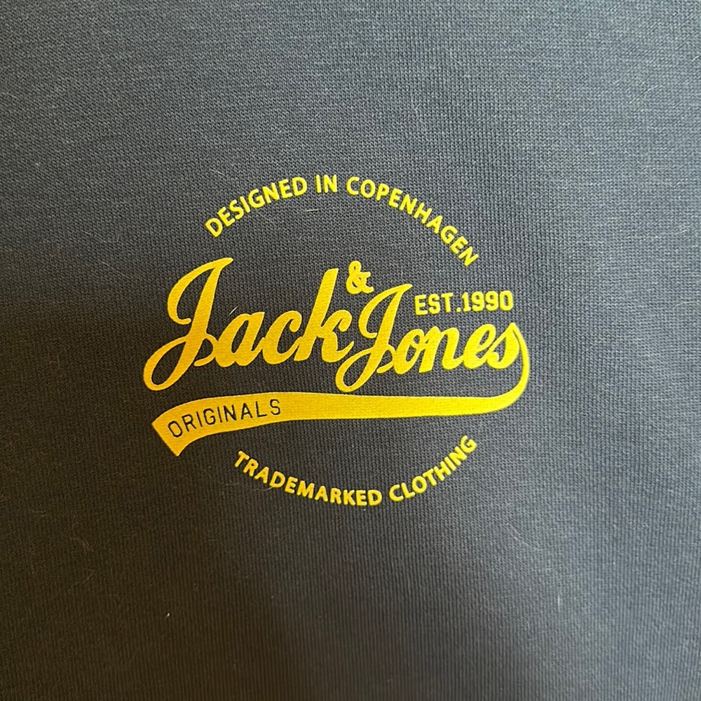 Jack & Jones - Navy Graphic Crew Neck Sweatshirt